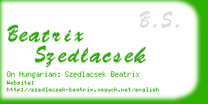 beatrix szedlacsek business card